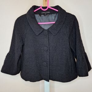 Theory Cropped Wool Tweed Coat